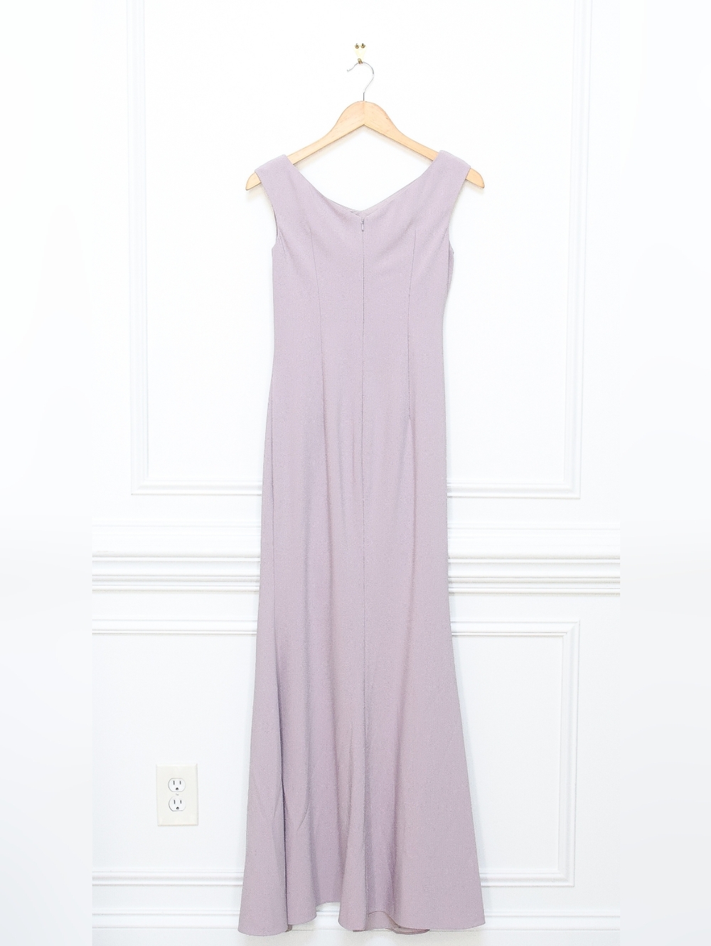 Gia Franco Mauve Purple Embellished Bow Floor Length Trumpet Evening Gown Size 4 - Picture 8 of 13
